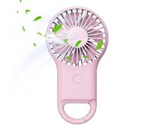 Carabiner Fan - Portable Hand Fan, Colorful Led Quiet Pocket Fans Usb Charging, Portable Carabiner Clip | Powerful Small Desk Fans Cooler For Indoor Outdoor Travel, Beach Summer Vacation