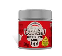 CARACHO 50 g de copos de chile Bird Eye - 100% extremadamente afilado - Polvo de chile en lata de metal para especias/Scoville: 100.000 - 200.000 / especialidad chile