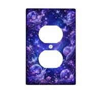 Caracol Duplex - Placa de pared para toma de corriente, diseño de mariposa y flor, sin violeta, tamaño estándar, placas de pared para tomas de corriente para sala de estar, dormitorio, decoración de