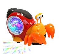 Caracol eléctrico para gatear - Movimiento musical iluminado, sensor para evitar obstáculos, juego sensorial interactivo, regalo para niños pequeños | Animal rodante automático con melodía LED, detecc