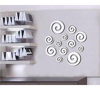 Caracoles retorcido círculos espejo etiqueta engomada calcomanía mural pared etiqueta engomada casa viviente habitación decoración desmontable Hermosa decoración Habitación de bebé