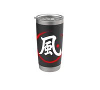 Carácter Kanji palabra japonesa "viento" Vaso térmico de acero inoxidable de doble pared
