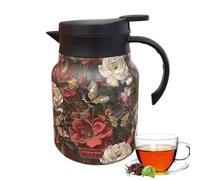 Carafe Hot Liquids - Floral Tea Kettle Stainless Steel, 6.5x4.33 Inches Insulated Tea Pot with Infuser for Family Friends Home Kitchen Coffee Teas Brewing and Serving Hot Beverages Safely