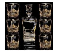 Carafe red Wine Decanter and Glasses Set Tumbler Crystal with 6 Glass Cup