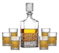 Carafe red Wine Decanter Glasses Set 7 Pcs 100% Crystal Glass Tumblers with Cover