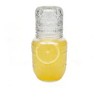 Carafe With Cup | Snowflake Design Elegant Pitcher - Glass Water Pitcher - For Nightstand Table Bedroom Tea Milk Drink Coffee Beverage