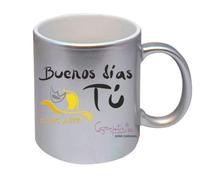CARAJOTE Taza Serie Carnaval Buenos días tú (Plata Metalizado)