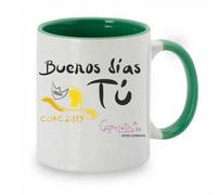 CARAJOTE Taza Serie Carnaval Buenos días tú (Verde Oscuro)