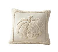 Caramel Autumn Pumpkin Embroidered Pillowcase - Soft Plush Cushion Cover
