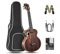 Caramel CT904 Ebony Tenor LCD pantalla a color de 26 pulgadas reproductor profesional eléctrico principiantes ukelele ukelele kit Bundle acolchado bolsa de concierto, cuerdas, correa