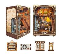 Caramel Dreams Cat Café DIY Book Rincón Kit - Luz táctil, Cafetería Miniatura con Mecanismos Interactivos, Rompecabezas de madera 3D para decoración de estanterías, para amantes de los gatos y
