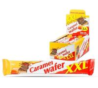 Caramel Wafer XXL 2x1 Pack 24 x 70 g - Barquillo Crujiente Relleno de Crema Sabor Caramelo con Cobertura de Cacao | Snack Dulce Formato Impulso Kioscos y Vending