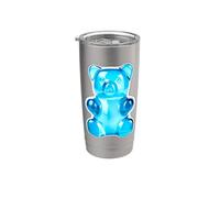 Caramelo de oso de goma azul Vaso térmico de acero inoxidable de doble pared