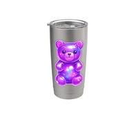 Caramelo de oso de goma púrpura lindo Vaso térmico de acero inoxidable de doble pared