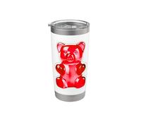 Caramelo de oso de goma roja Vaso térmico de acero inoxidable de doble pared