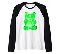 Caramelo de oso de goma verde Camiseta Manga Raglan
