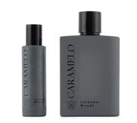 CARAMELO - Lavender Woods Promoción 100 + 30 ml, Colonia Hombre, Pack 2 Productos, Perfume Formato Spray, Eau de Toilette Natural y Masculina, Aroma Amaderado Especiado, Fragancia Fresca, Elegante
