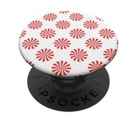 Caramelo Menta Rojo Blanco Navidad PopSockets PopGrip Adhesivo