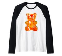 Caramelo Oso Goma Naranja Camiseta Manga Raglan