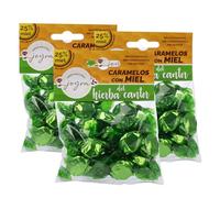 Caramelos. 11 Sabores con 25% Miel Española y Extracto de Plantas. Caramelos Miel - Premium, 100% Naturales, Suaves para la Garganta. Elaborados en España (3x100gr. Hierba del Cantor)