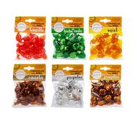 Caramelos. 11 Sabores con 25% Miel Española y Extracto de Plantas. Caramelos Premium, 100% Naturales, Suaves para la Garganta. (6x100gr., Tomillo, Propóleo, Hierba del Cantor, Miel, Canela, Jengibre)