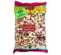 Caramelos Besos de Piruleta- Bolsa de 1KG - Caramelo Sin Gluten ni Alérgenos - Caramelo San Valentín - Sabor Cereza - Regalos, Fiestas, Halloween - Caramelos Santos desde 1948