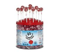 Caramelos Cerdán - Caramelo con Palo sin Azúcar Sabor Cereza | Tarro de 150 Unidades | Chupachup sin Gluten ni Alérgenos | Ideal para San Valentín y Cumpleaños