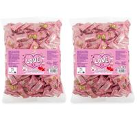 Caramelos Cerdán - Caramelos Sin Azúcar con Forma de Corazón Love | Sabor Cereza | Caramelo Sin Gluten ni Alérgenos | Ideal para San Valentín, Fiestas, y Cumpleaños | Bolsa de 500 grs (Paquete de 2)