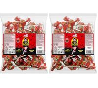 Caramelos Cerdán - Chupas Conde Drácula Cereza y Cola Doble Relleno Gigante de Pica Pica y Chicle | 35 Unidades, Triple Sensación, Sin Gluten ni Alérgenos | Ideal para Halloween, Fiestas y Cumpleaños