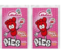 Caramelos Cerdán - Pies | Estuche con 20 Unidades | Piruletas Pintalenguas con Forma de Pie en Sobre con Pica Pica Sabor Cereza | Sin Gluten ni Alérgenos | Ideal para Fiestas, Navidad y Cumpleaños