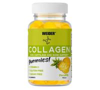 Weider Collagen Gummies (50 gummies) Sabor Piña. Gominolas de Colágeno Hidrolizado Peptan con Vitamina C. Para Piel, Huesos y Articulaciones. Sin Azúcares y Sin Gluten.