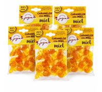 Caramelos con Miel Española 25%, Sabor Miel, 5 x 100 g | Suaves para la garganta; sin gluten, colorantes ni conservantes; elaborados en España con extractos naturales.