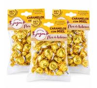 Caramelos con Miel Española 25% y Flor de Hibisco, 3 x 100 g | Suaves para la garganta; sin gluten, colorantes ni conservantes; elaborados en España con extractos naturales.