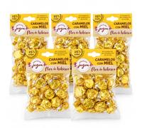 Caramelos con Miel Española 25% y Flor de Hibisco, 5 x 100 g | Suaves para la garganta; sin gluten, colorantes ni conservantes; elaborados en España con extractos naturales.