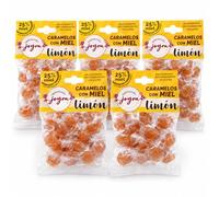 Caramelos con Miel Española 25% y Limón, 5 x 100 g | Suaves para la garganta; sin gluten, colorantes ni conservantes; elaborados en España con extractos naturales.