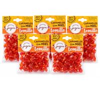 Caramelos con Miel Española 25% y Tomillo, 5 x 100 g | Suaves para la garganta; sin gluten, colorantes ni conservantes; elaborados en España con extractos naturales.