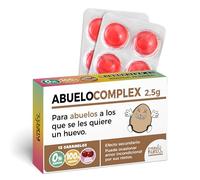Caramelos de broma en blister | ABUELOCOMPLEX | Caja con 12 caramelos sin azúcar sabor cereza | Regalo divertido para abuelos molones, sabios y divertidos.
