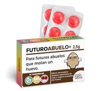 Caramelos de broma FUTURO ABUELO | Blíster con 12 caramelos sin azúcar sabor cereza | Regalo original y divertido para futuros abuelos, fiestas, ocasiones especiales…