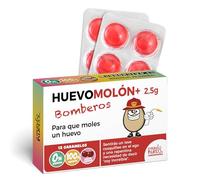 Caramelos de broma HUEVOMOLÓN+ Bomberos | Caja con 12 caramelos sin azúcar sabor cereza | Regalo original para bomberos valientes que lo apagan todo (menos su carisma)