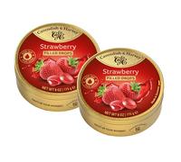 Caramelos de fresa Cavendish & Harvey, lata de 175 g (paquete de 2). Caramelos aromáticos de fresa rellenos de rico zumo de fresa. Apto para veganos, halal y kosher. 2 x 175 g