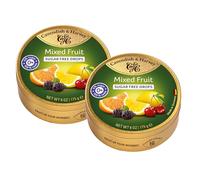 Caramelos de frutas variadas sin azúcar Cavendish & Harvey, lata de 175 g, paquete de 2 unidades. Sabores: limón, cereza, mora y naranja. Veganos, halal y kosher. 2 x 175 g