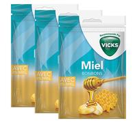 Caramelos de miel Vicks - Paquete de 3 x 72 g