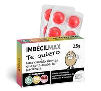 Caramelos Divertidos para San Valentín | IMBÉCILMAX | 12 Caramelos sin Azúcar | Regalo Original y Divertido para Parejas, Amigos y Familia | Sabor Cereza