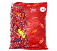 Caramelos Gajos Ácidos de Sandía Originales - Bolsa 1 KG - Sin Gluten - Forma de Gajo - Ácidos - Caramelos Santos, desde 1948