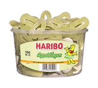 Caramelos Haribo | Anillos De Manzana (150 Piezas) | Haribo Caramelos | Caramelos Alemanes | 150 Pack | 1200 Gramo Total