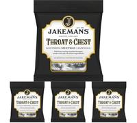 Caramelos Jakemans, Pastillas calmantes con mentol para la garganta, Sabor anís y eucalipto - 1 bolsa 73 g (Paquete de 4)