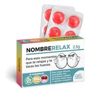Caramelos personalizados NOMBRERELAX | Escribe tu nombre: …RELAX | Regalo divertido tipo medicamento | 12 caramelos sabor cereza sin azúcar | Regalo divertido y único para amigos o pareja