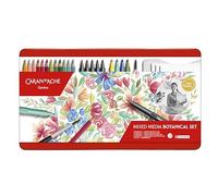 Caran d`Ache Mixed Media Botanical 3000.123 - Juego de 24 piezas en estuche metálico