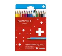 Caran d'Ache 1285.818 Swisscolor 18 lápices de colores solubles en agua en cartón
