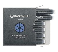 Caran D'Ache 8021-140 - Pack de 6 cartuchos de tinta estilográfica, color azul idílico